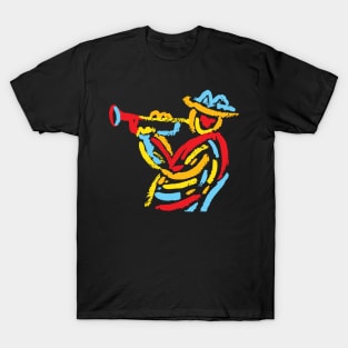 Colorful Modern Jazz  Trumpeter T-Shirt